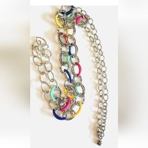 Brighton 40" Adjustable Multicolor Chain Necklace Or Belt